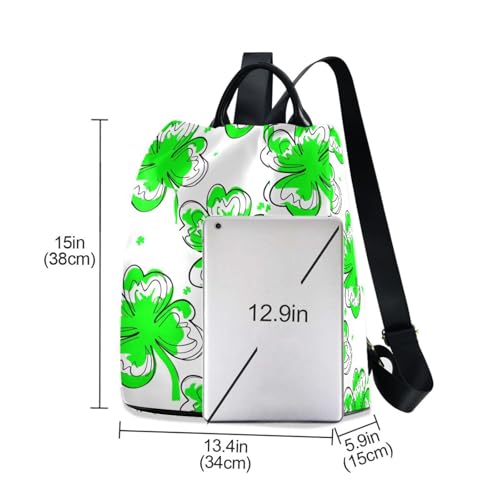 Mochila antirrobo para mujer blanca de Green Leaf Clovers de viaje 3