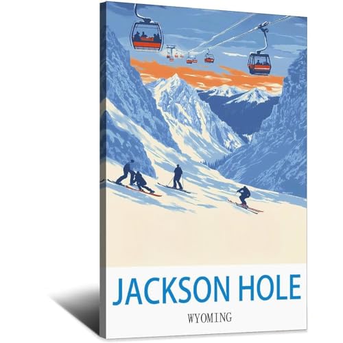 Poster Jackson Hole Wyoming une idée cadeau pour passionné de voyage vintage