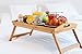Bed Tray Table with Folding Legs,Serving Breakfast in Bed or Use As a TV Table, Laptop Computer Tray, Snack Tray with Moso Natural Bamboo by Artmeer