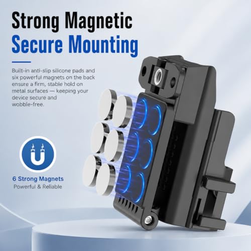 Image of ZORBES Magnet Mount Stand for Osmo Pocket 3 /4 Adjustable Clamp Holder | Equipped with standard screw hole and clip interface, compatible with tripods selfie sticks for hiking cycling