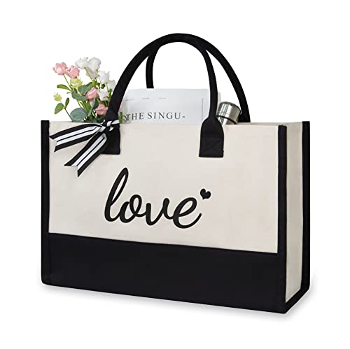 Image of TOPDesign Canvas Tote Bag, Bridal Shower Gifts for Bride, Wedding Bachelorette Bride Gifts Shoulder Bag