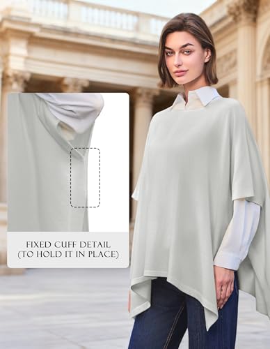 Image of PULI Women's Pullover Poncho Sweater Oversized Knit Layering Top Travel | Sleeveless and Layers Over Any Shirt At Home or Work