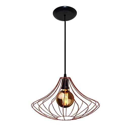 Luminária Pendente Aramado Moranga - Ideal para Sala, Quarto, Mesa de Jantar (Cobre)