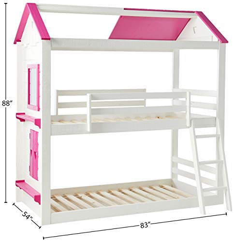 DONCO Twin Sweetheart Bunk Bed BUNKBED TWIN/TWIN White/Pink - Thumbnail 5