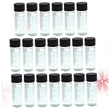 VILLFUL 20pcs Clear Glass Clear Container with Lid Clear Glass Bottles with Caps Vials with Caps Lab