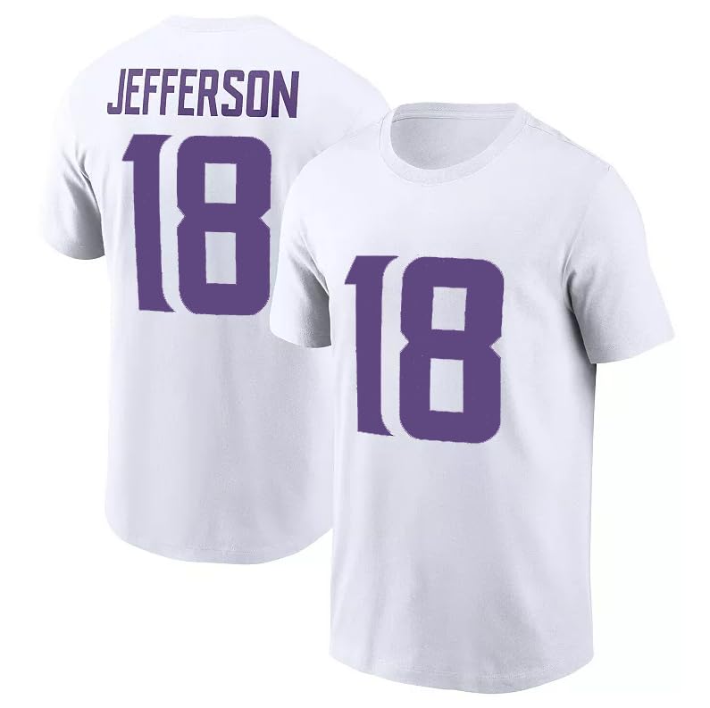 Gridiron Grip Justin Jefferson #18 Minnesota Football Jersey 100% Cotton Shirt