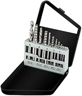 COMOWARE Screw Extractor & Left Hand Drill Bit Set- Broken Bolt Remover HSS M2, 10pcs with Metal Index Case