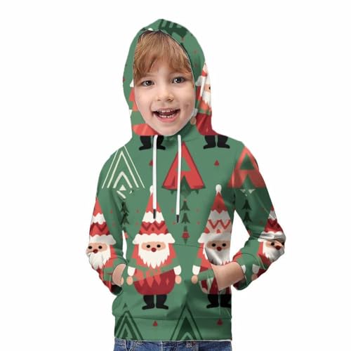 Sweatshirt à capuche imprimé 3D Noël pull vêtement enfant 7-9Y - 5