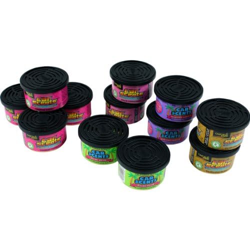 California Car Scents odświeżacz powietrza, puszki zapachowe, 12 sztuk, mieszane