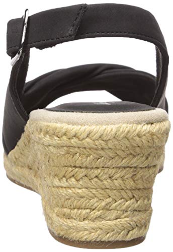 Easy Street Women's Maureen Espadrille Slingback Sandal Wedge, Black, 9 M US - Thumbnail 3