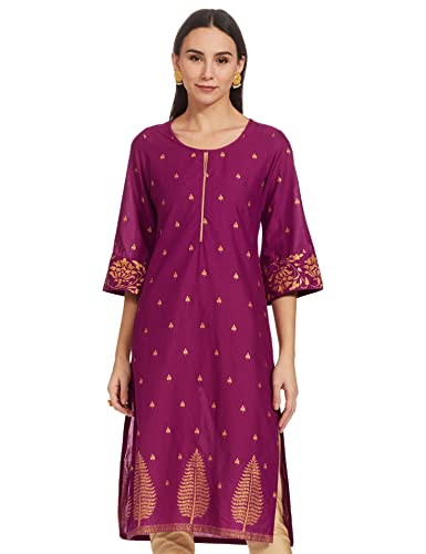 Image of Rangriti Blue Straight Kurta for Women