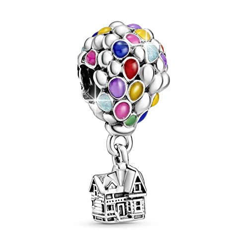 BIZK 925 Charms ciondolo in argento sterling ciondoli per bracciali e collane per compleanno San Valentino Gioielli di moda per donne amiche e madri (Fascino Haus Luftballons)