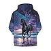 Ozuxouey Black Horse Zip Up Sweatshirt Girls Hoodies 11-13 Purple Zipper Jacket Galaxy Space Long Sleeve Hooded Sweatshirts Fashion Fall Hoodie for Kids Boy Casual Thin Outfits