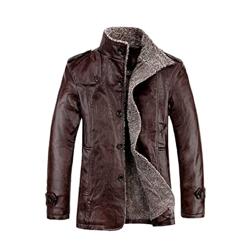 Veste en cuir PU pour homme café chaud et décontracté en grande taille XXXL