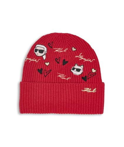 Gorro Karl Lagerfeld para mujer con bordado y forro polar miniatura 1