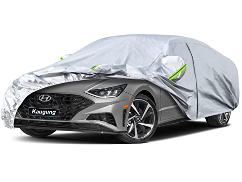 Image of Kaugung 6 Layers Car Cover Custom Fit Hyundai Sonata Sedan from 1988 to 2025, Waterproof All Weather Resistant Outdoor Indoor Sun Rain Dust Snow Protection. (USA Warehouse, Within 3-7 Days)