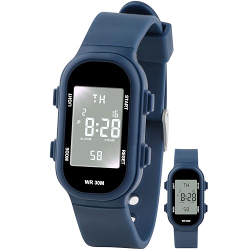 Juboos Kinderuhr Madchen, Armbanduhr Mädchen Junge Zeit Lernen Wasserdicht 3ATM,Uhr Kinder Analog 5-15 (Blau)