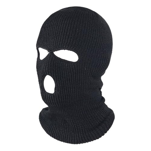 Butyeak Pasamontañas Negro, Pasamontañas de 3 Agujeros, Balaclava Moto para Mujer Hombre, Mascara Negra, Ski Mask Termico, Sotocasco Moto, Elástica Balaclava, Pasa Montañas para Esquí Ciclismo