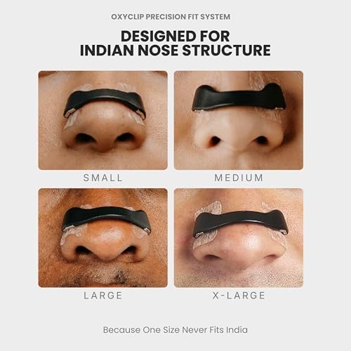 Image of Oxyclip Magnetic Nasal Strips -India's #1 Magnetic Nasal Strip | Extra Strength Snoring Relief | Boost Oxygen, Improve Sleep & Facial Structure | Skin-Safe, Reusable - pack of 15 (Medium, 5, count)