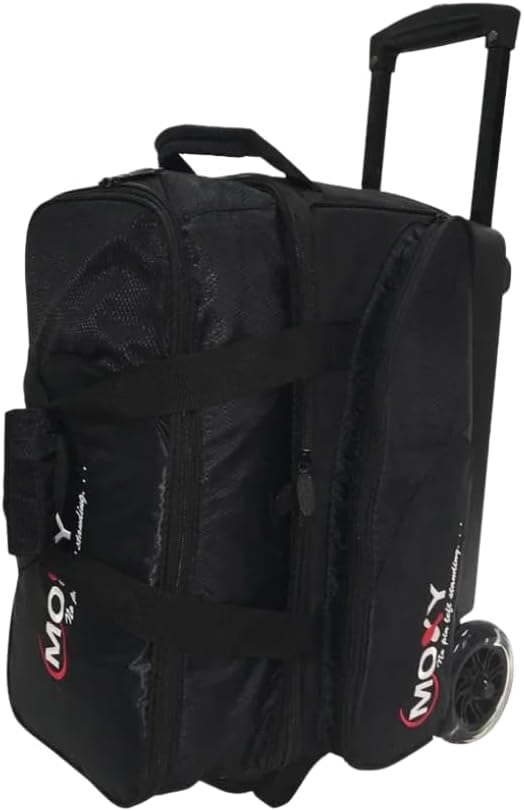 Bowlerstore Products Moxy Candlepin Blade Double Bowling Bag | Perfect for Candlepin Bowling Balls | Includes a free color coordinating Micro Fiber Towel (Black)