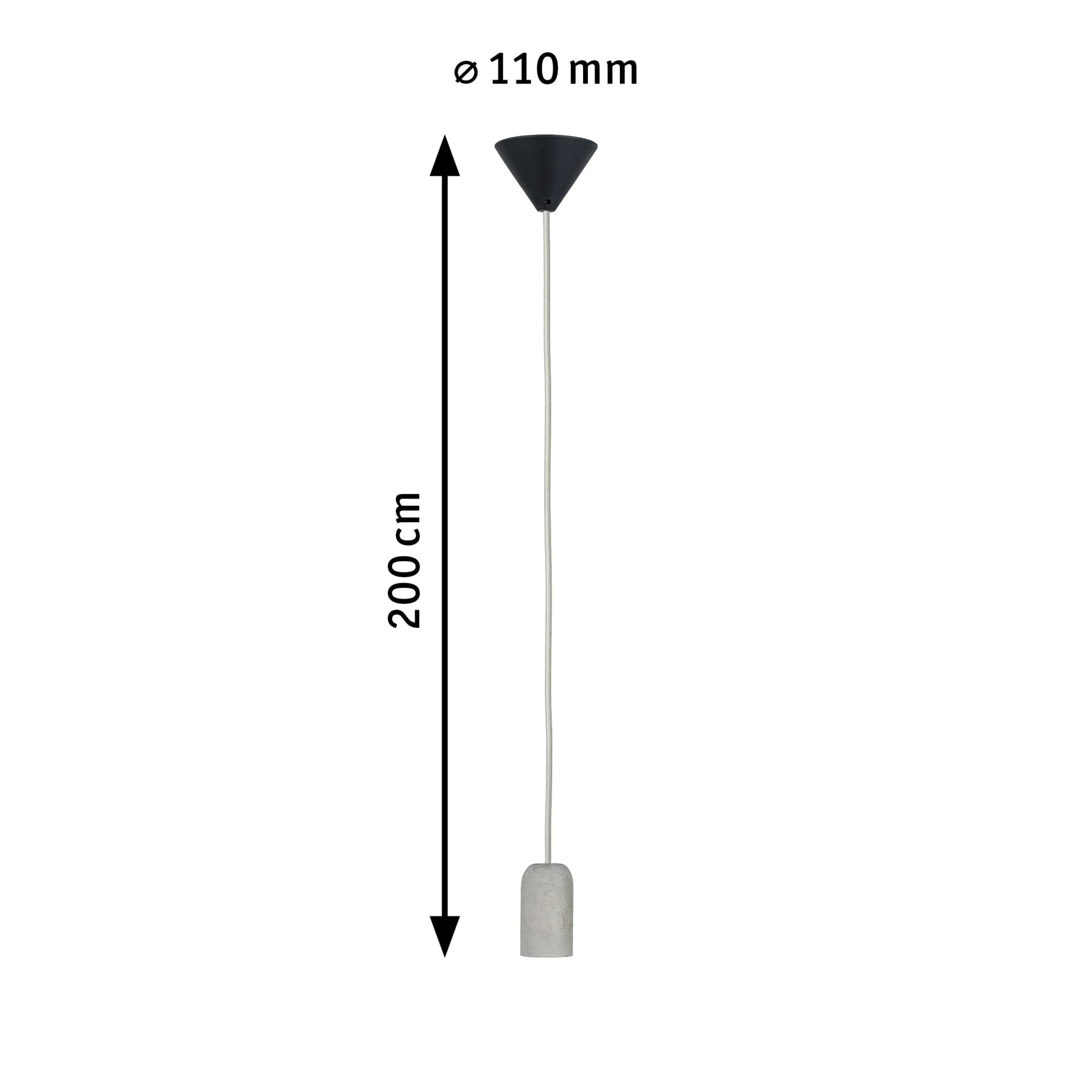 Paulmann 50388 Pendant luminaire Neordic Jano max. 20 watt Pendant lamp Grey, Black Ceiling lamp Concrete - Image 3