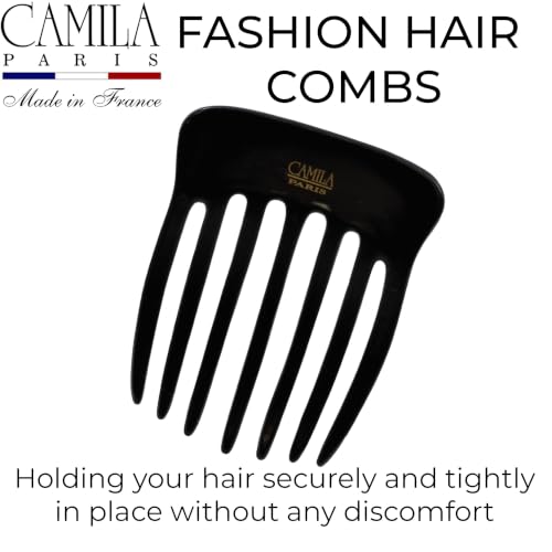 Image of Camila Paris CP3798 Hair Side Comb 2.75 inch French Twist Hair Combs Clips | Small French Comb Hair Clips Pin, Hair Side Combs for Women, Made in France