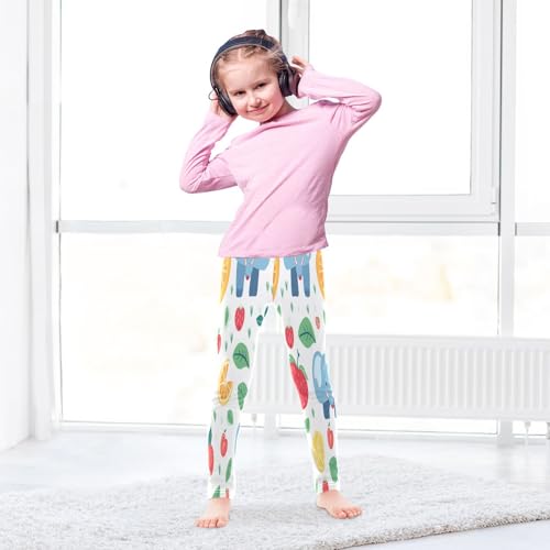 Bolaz Toddler Girls Leggings Printed Yoga Pants Leggings Blue Elephant Orange for Kids4