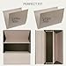 ZICOTO Decorative File Organizer Box Set of 2 - Collapsible Linen Filing Cabinets w/Handles Are Perfect to Store all Your Documents & Hanging File Folders - Portable Easy Slide Crates with Lid