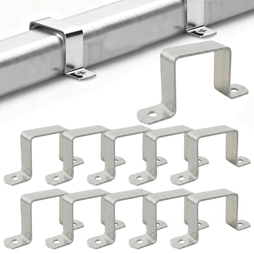 10 Pièces Colliers pour Tube Carré 40x40 mm en Acier Inoxydable 304, Brides de Fixation Carrées Antirouille, Supports Robustes pour Tubes, Rampes, Clôtures...
