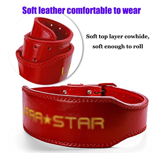 Professional-Weight-Belts-Fitness-Belt-Double-Stitched-Genuine-Leather-Ideal-for-Deadlift-Powerlifting-Firm-Comfortable-Lower-Back-Support-Color-Red-Size-667-80cm