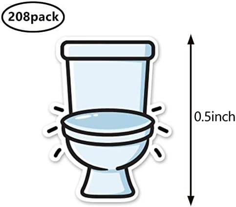 Toilet Planner Stickers, 0.5inch Chore Cleaning Scrapbooking Arts Calendar Kids Crafting 208-Pack image 5