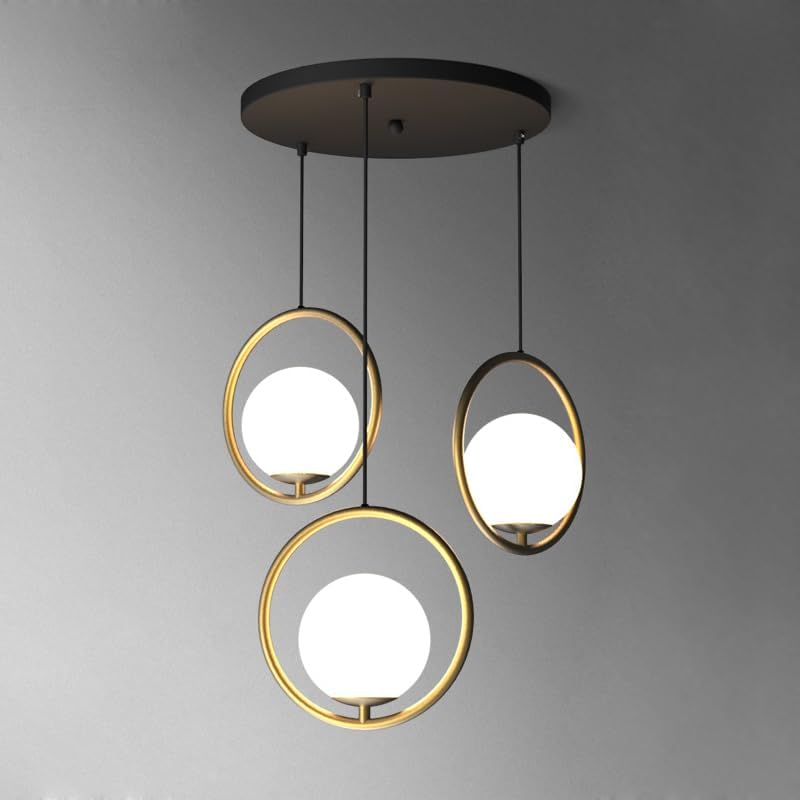 Image of Wall Lamp Chandelier Pendant Light, Home Decor for Bedroom, Living Room, Hallway, Cafe, Hotel, Restaurant (Ring Hanging LAMP Set with LED Bulb Pack of 1)