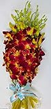 Orchid - Fresh Cut Flowers - Ten Stems of Dendrobium Sonia Tinted Yellow (Free Vase)