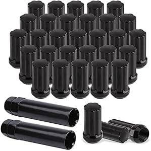 M14x1.5 Wheel Lug Nuts - MuHize Upgrade 32pcs Black Lug Nuts(2023 New), Conical/Cone Bulge Seat Closed End with 2 Spline Nut Keys Fit for Ford Fusion Lug Aftermarket Wheels
