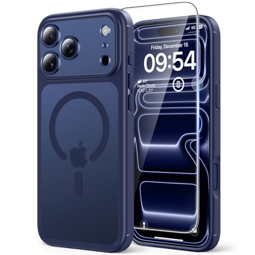 TAURI fĂĽr iPhone 17 Pro Max HĂĽlle 6,9" mit Schutzfolie - Matt Tiefblau