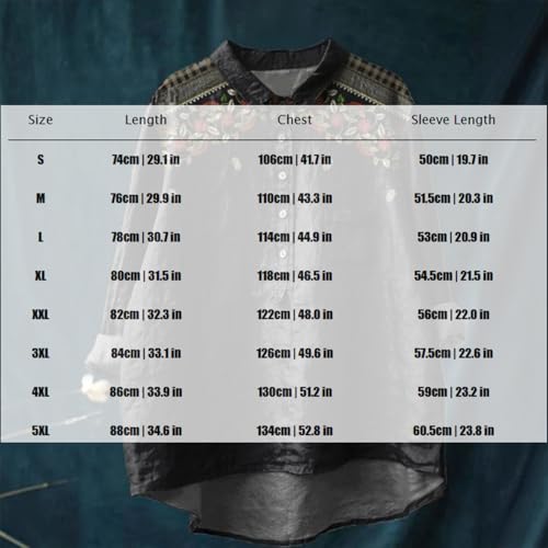 Women's Boho Floral Printed Lapel Long Sleeve Button Shirt Flowy Casual Loose Vintage Cute Vacation Tunic Top3