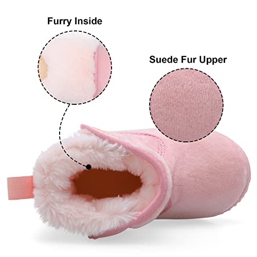 Centipede Demon Toddler Winter Boots for Girls Warm Suede Plush Lining Unisex Kids Baby Outdoor Lightweight Snow Boots Ankle Booties Shoes Slippers with Two Hook and Loop 5.5-6 Toddler3