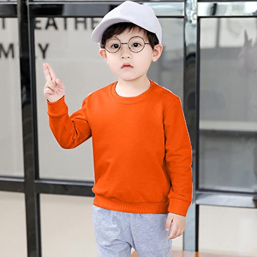Boys Girls Solid Pullovers Sweatshirt Toddler Long Sleeve T-Shirt Kids Cotton Crewneck Thin Tops Toddler Sweatshirt3