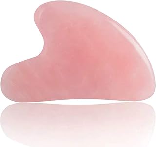 Gua Sha Scraping Massage Tool for Face, Pink Guasha Jade Stone for Facial Massage, Natural Rose Stone for Skincare, Anti-aging Tightening Slimming Firming for Face, Eyes and Body (Gua Sha)