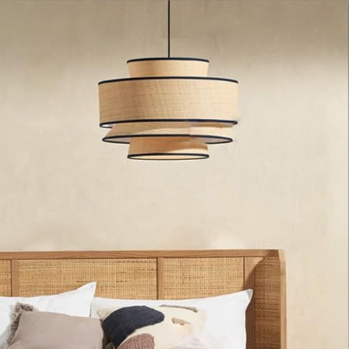 Design Wabi-Sabi Lustre en Lin Haut de Gamme et Fer Forgé pour Chambre et Salon