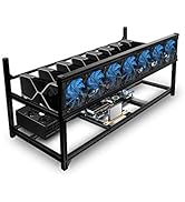 Kingwin 8 GPU Miner Rig Case Frame – Premium Stackable Aluminum Mining Rig Enclosure for Efficien...