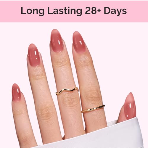 Image of MelodySusie Jeweliver Jelly Gel Nail Polish, 0.5Fl.oz Rose Nude Pink Gel Polish Soak Off UV LED Light Cure Gift for Women Manicure Nail Art DIY at Home B6645