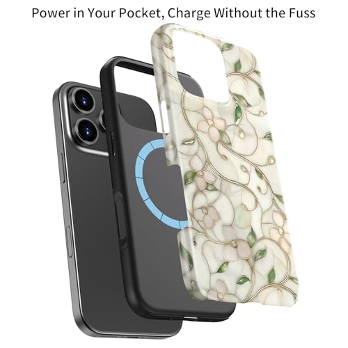 Esdot Cute Case for iPhone 16 Pro Max,Compatible with Magsafe,Trendy Floral - image 3