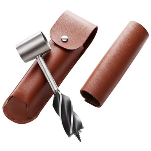 QWORK Perceuse à main pour le travail du bois, tariere manuelle pour camping, Bushcraft et randonnée en plein air