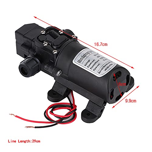 KSTE Pumpe Selbstansaugend 12V, Pumpe DC 12V, Hochdruck Selbstansaugende Wasserpumpe for Autowaschanlagen, Wohnhaus, Reinigung, Gartenbewässerung oder Sprühen