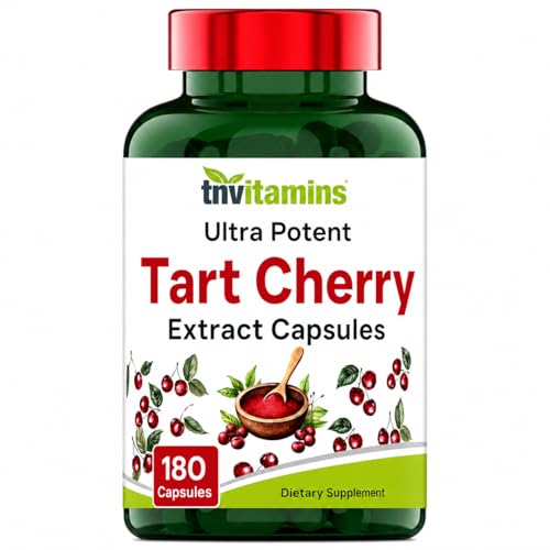 Tart Cherry Capsules 400 mg of 30:1 Extract Per Serving - 180 Count | Ultra-Potent Tart Cherry Extract Capsules | Joint Sleep & Recovery Support* | High in Antioxidants | Non-GMO | Made in the USA!