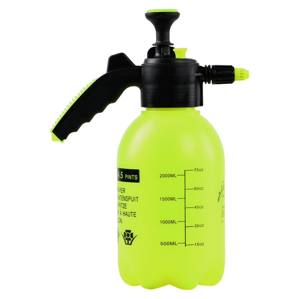2 Litre Garden Sprayer, Pressure Sprayer with Adjustable Nozzle, Hand Pump Spray Bottle for Indoor Plants, Pump Action Water Spray Bottles for Plants Watering, Fertilisers (Green)