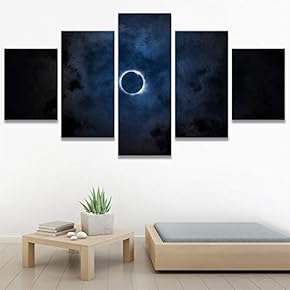 SIGNWIN 5 Panel Canvas Wall Art Aerial Astronomy...