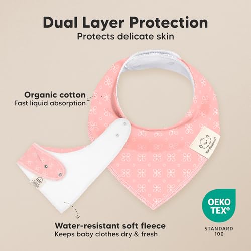 Image of KeaBabies 8pk Organic Baby Bandana Bibs for Drooling and Teething (Blush)