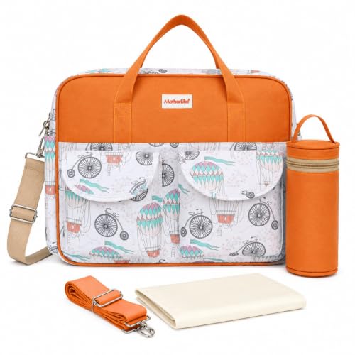 Image of Diaper Bag for Mothers for Travel with Changing Station | Tote Diaper Baby Bag for Mom | Diaper Bag with Insulated Bottle Holder & Changing Mat | 17 L,10 Pocket
